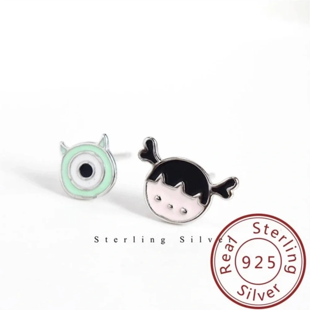 “Monsters Inc.” Boo & Mike Girl Toddler One-Eyed Cyclops Pixar 925 Silver Studs